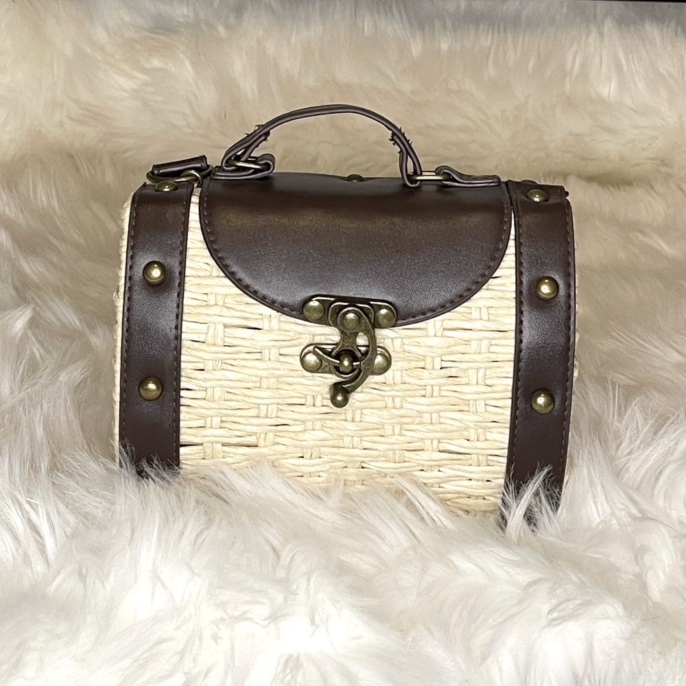 Straw Mini Crossbody Bag